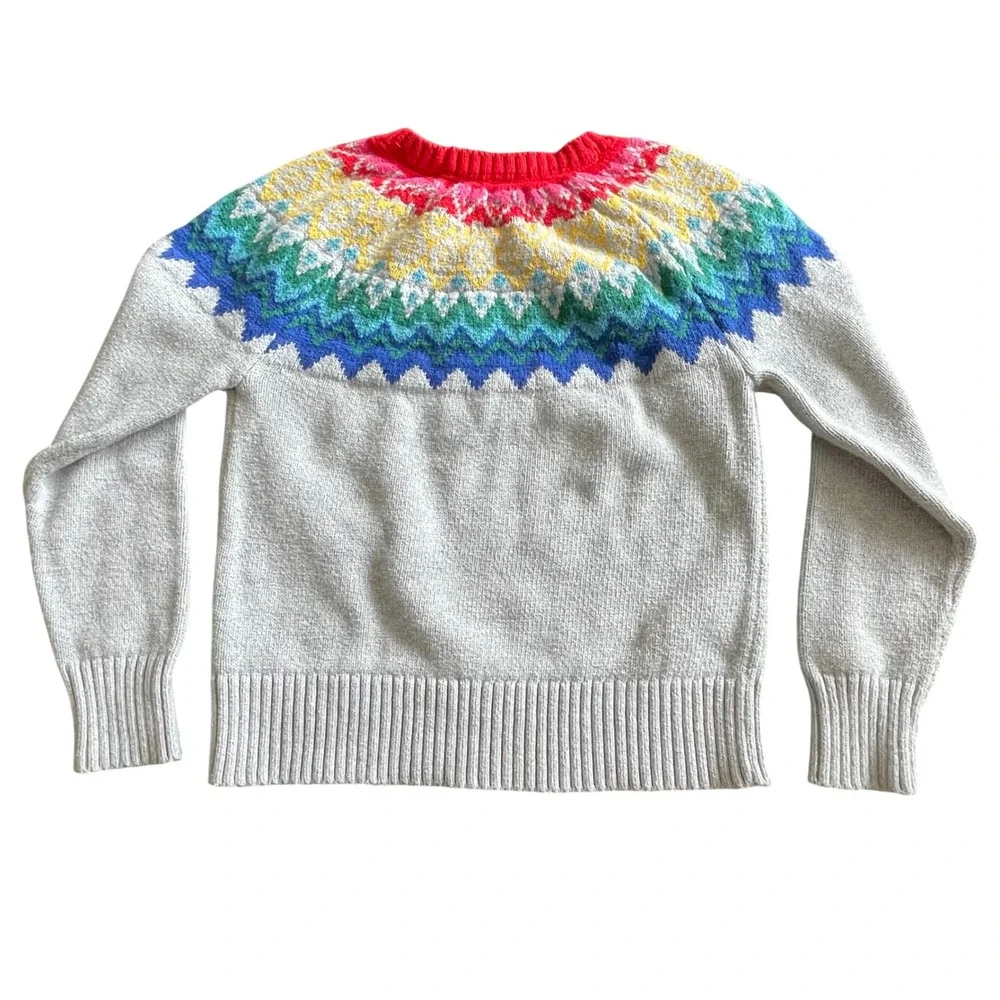 Gymboree Kids Gray Rainbow Fair‎ Isle Knit Sweater Size M 7-8 140189710 Holiday